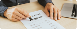 Angebot mit Material- und Leistungsübersicht